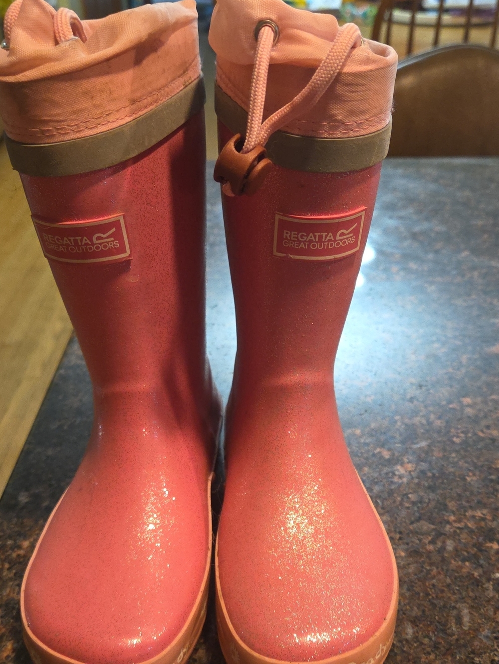 Regatta Peppa Pig Size 10 Kids' Pink Waterproof Glitter Rain Boots